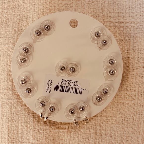 LOFT Silver Stud Earring Set 9 Pairs New in Package Sparkling Sparkle - Picture 3 of 4